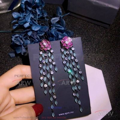 Perfect Fake 925 Silver Piaget Rose Tassel Earrings